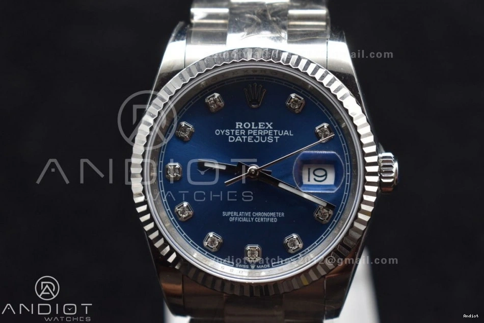 DateJust Steel Best 904L Diamonds Oyster on Blue 36 1:1 SA3235 Edition Bracelet Dial DIWF 0308